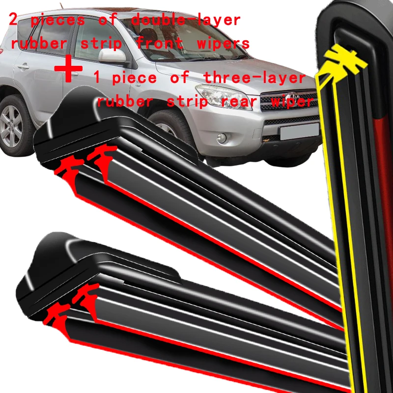 

For Toyota RAV4 XA30 2005-2012 2006 2007 2008 Wiper Front & Rear Wiper Blades Windshield Windscreen Window Brushes 24"+16"+12"
