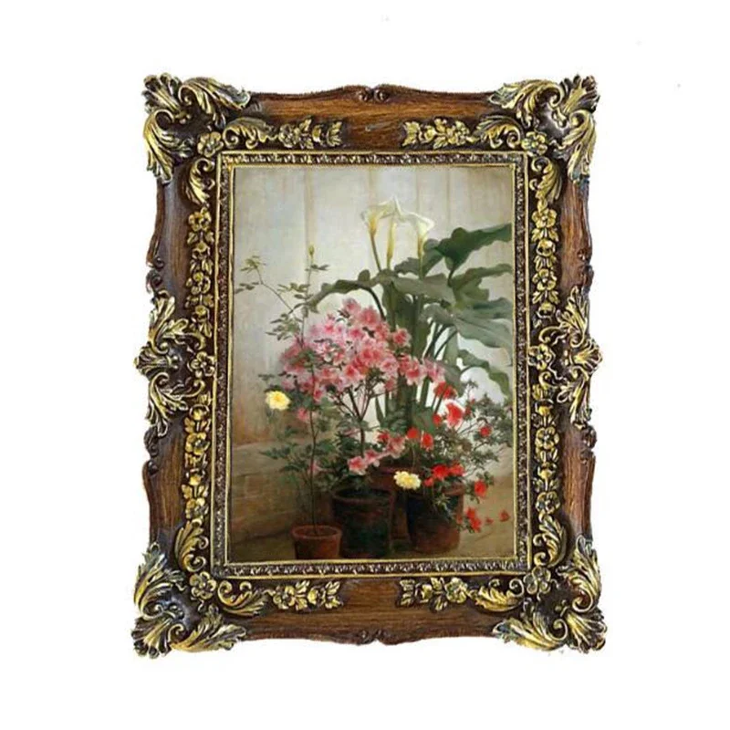 

New 7Inch Resin Relief Floral Pattern Photo Frame Creative Crafts European Style Picture Frame Desktop Ornaments Home Decor