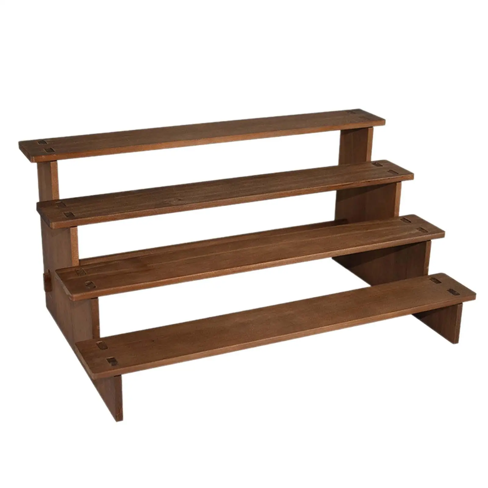 Wood Tiered Display Stand Jewelry Showcase Rack 4 Layer Shelf Organizer for Rings Brooch Necklace Bracelet Retail Display