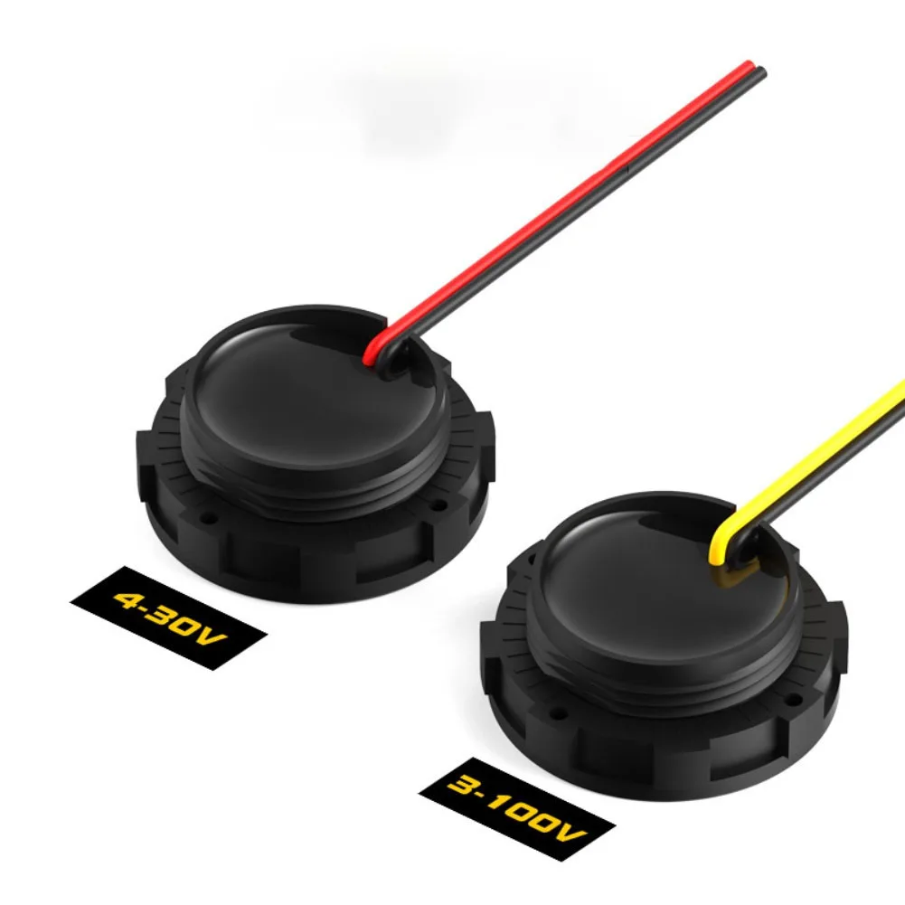 Car Modified Voltmeter With LED Waterproof IP67 Digital Round DC Voltmeter 4-30V Flame Retardant Housing Long Life LED Display