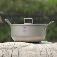 Keith Titanium Pot, Ultralight Portable Titanium Cookware Hanging Pot, Outdoor Camping Picnic Cookware, Soup Pot 1.8L