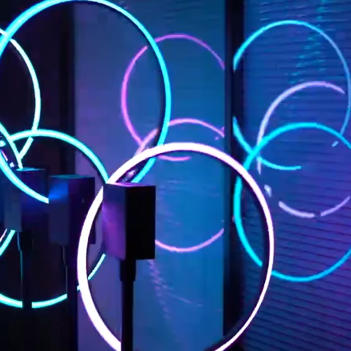 Rotating Motor Set  RGB 360 Led Tube Pixel Ring with Rotating DMX Control System Stage Lights