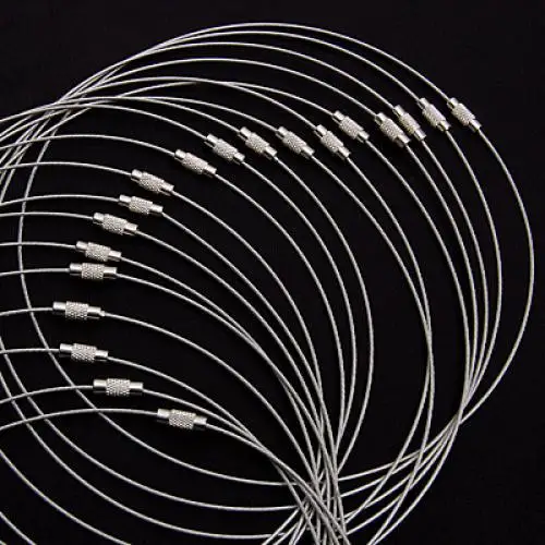 Phenovo luzem 20 sztuk srebrny Tone śruba zamek zapięcie drut naszyjnik kołnierz Choker modna biżuteria ustalenia długość 460mm