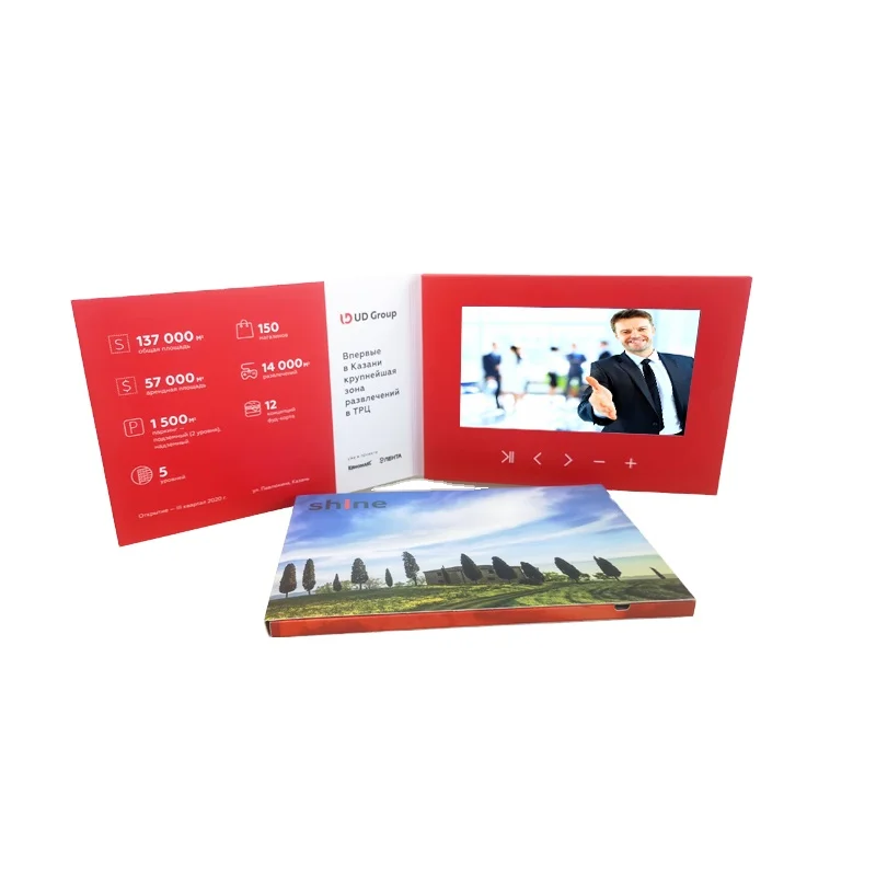 

custom.inch Lcd Screen Video Brochure Wedding Booklet Video Cards for Advertising Gifts