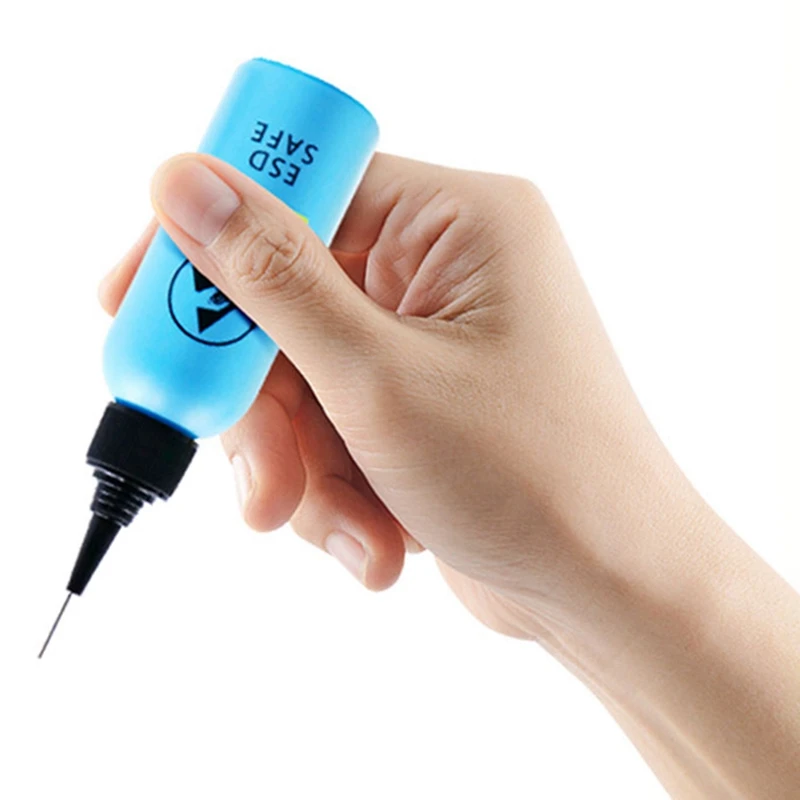 Caci 60ML ESD Dispenser ขวดตัวทําละลายพลาสติกคุณภาพสูงขวดเข็มป้องกันการรั่วสําหรับการกําจัดกาว