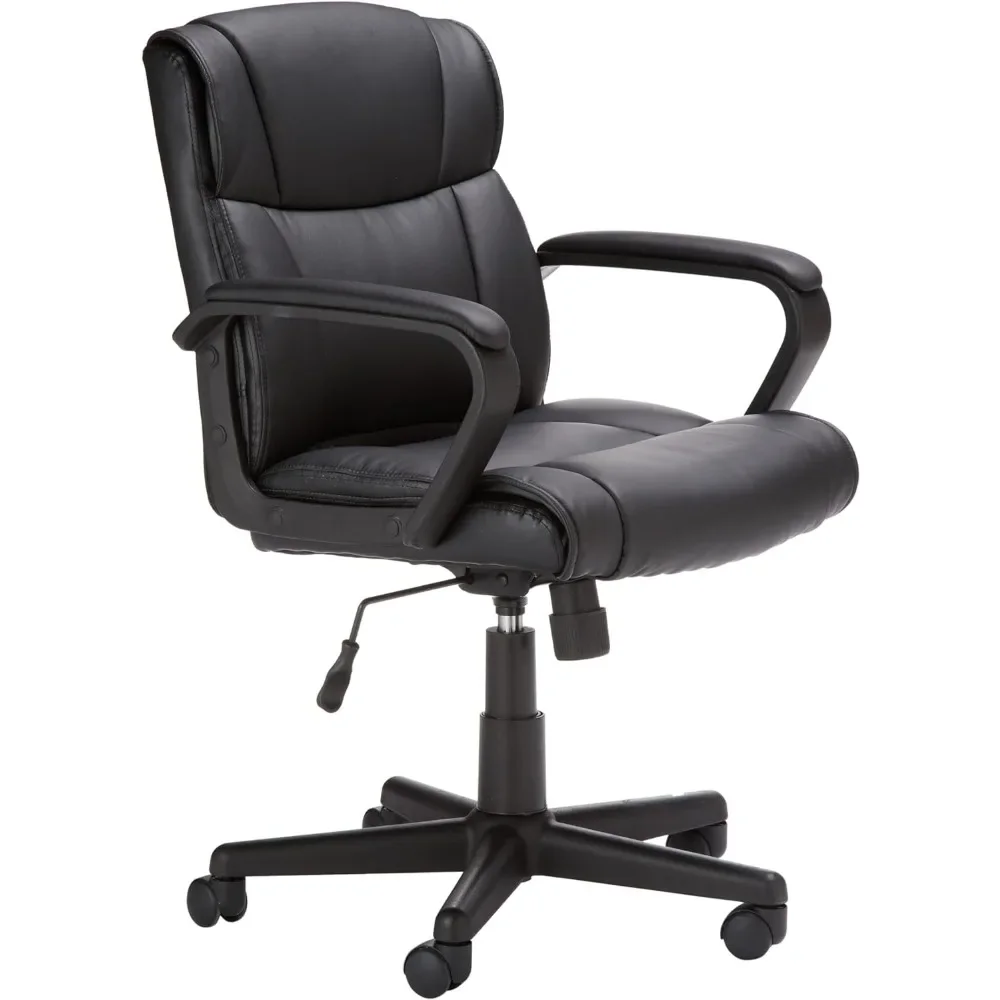 Office Chair Padded Office Desk Chair With Armrests 360-Degree Swivel Computer Armchair