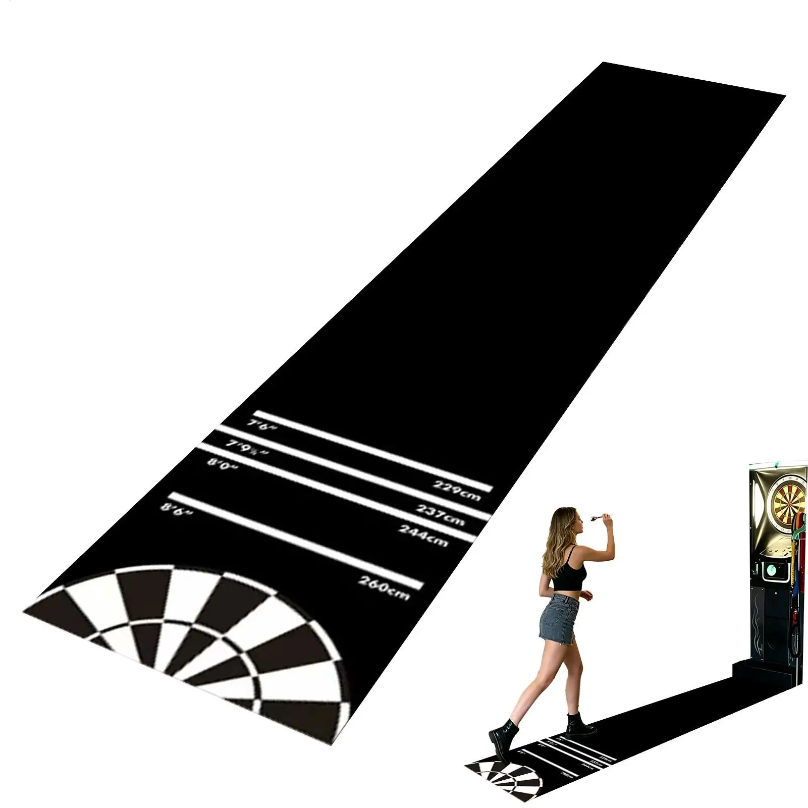 

Anti Slip Dart Board Mat 300x34cm Throw Line Protective Floor Rug for Home Recreation Room Party Entertainment Outdoor Game