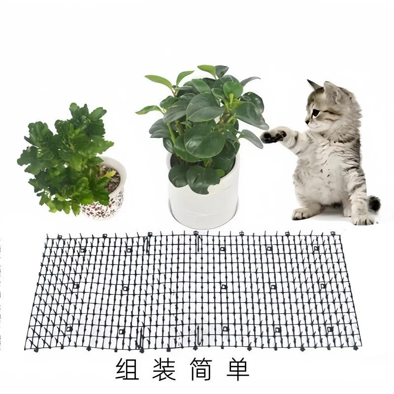 وسادة بلاستيكية سوداء معززة مضادة لشوكة القطط، طارد للأظافر، قطعة أثرية مضادة للقطط البستنة، مضادة للخدش والزحف للحيوانات الأليفة