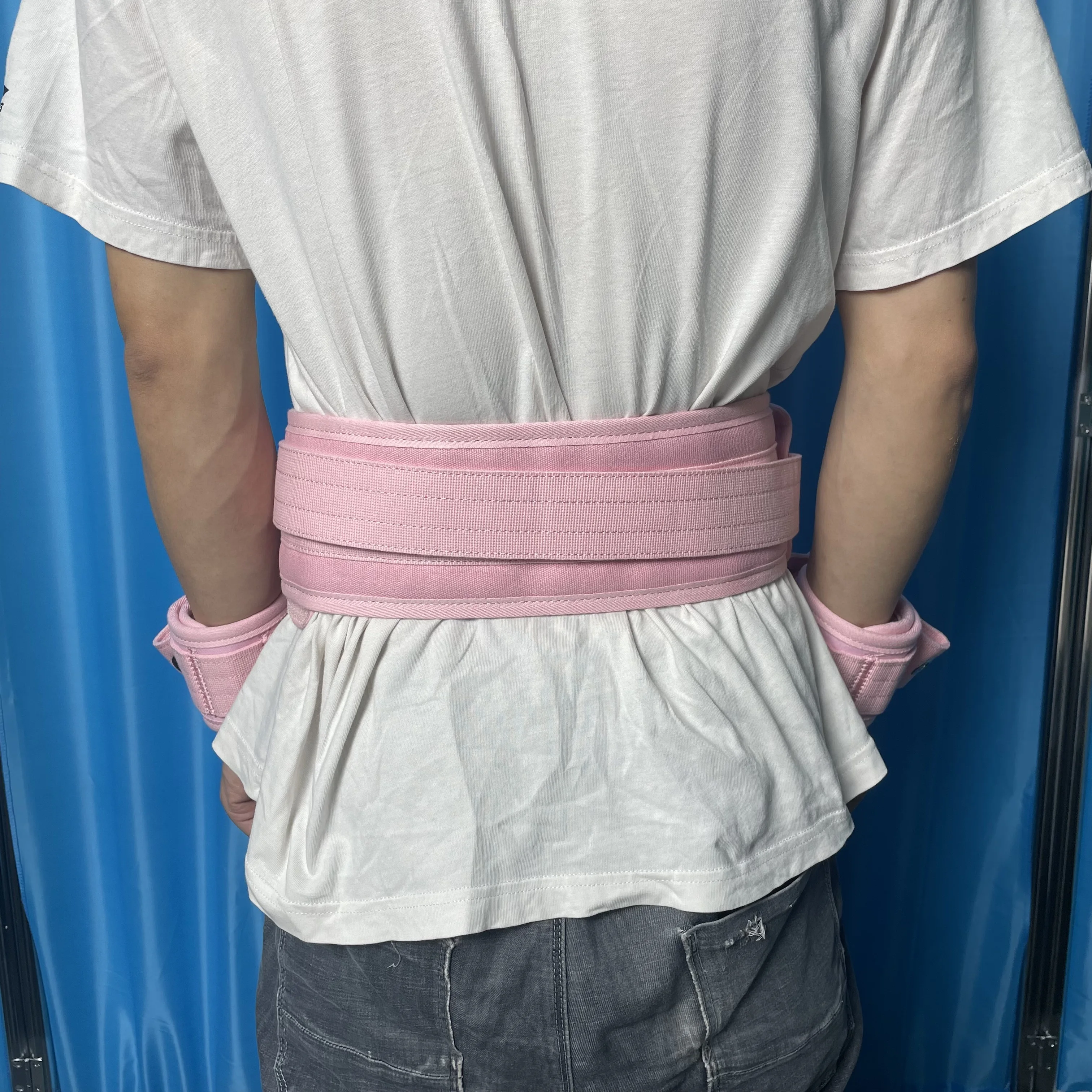 Medical Pink Wrist and Waist Restraints Limb Holder for Elderly Dementia Patient Prevent Tube Pulling Hospital Safety Belt