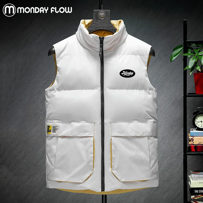 Monday Flow Winter Women Golf Down Coat Men Loose Windproof Golf Jacket Autumn Keep Warm Stand Collar Down Fashion Golf Vest