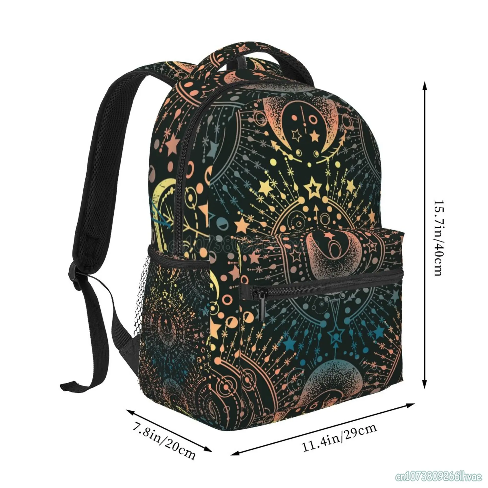 Moon & Star Alchemy Magical Backpack School Book Bags Student Laptop Backpack Casual Durable Lightweight Travel Sports Daypacks