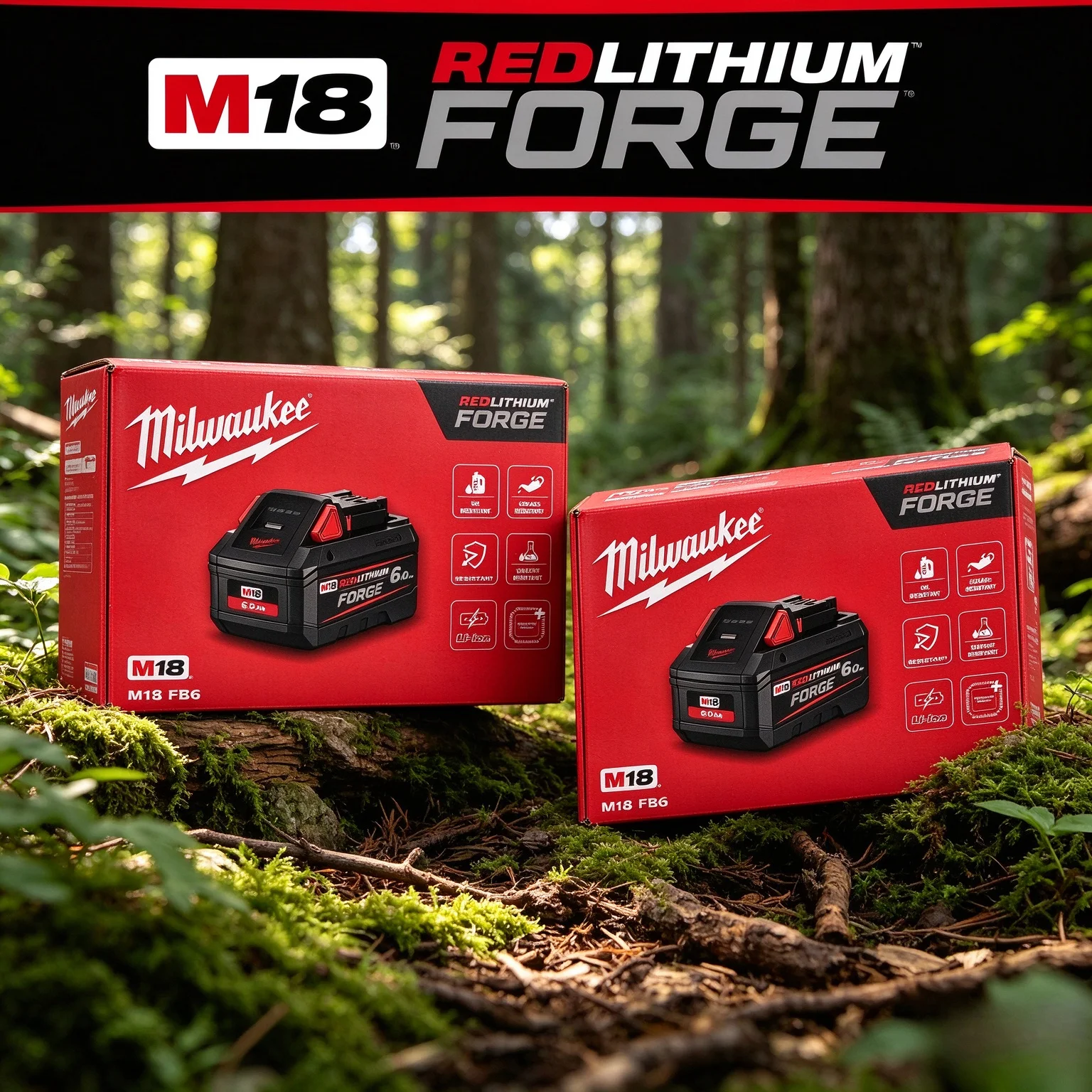 100% Original Milwaukee M18 Battery, Suitable for FORGE XC6.0 Model Products. Lithium-ion Battery, Voltage 18V, Model 48-11-1861