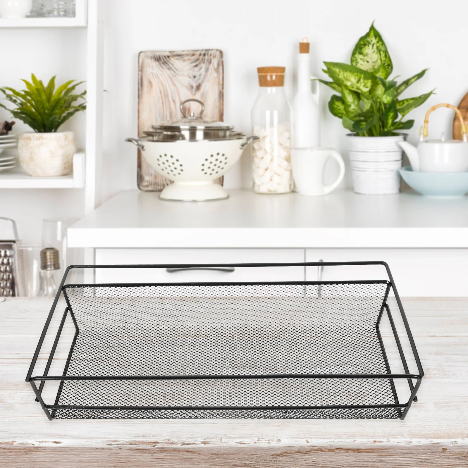 

Multi-functional Wall Mount Storage Rack Organizer Hanging Wire Shelving Kitchen Fruit Basket Holder Large Capacity Metal