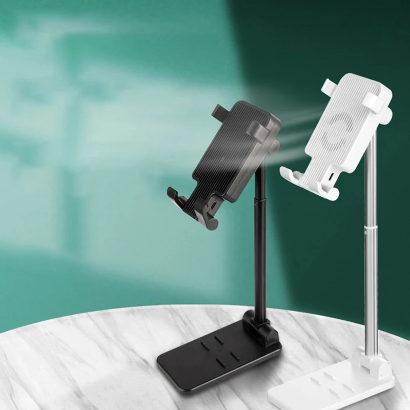 Handy Ständer mit Lüfter, Einstellbare Desktop Telefon Halter Stehen, Faltbare, kompatibel mit Alle Handys Android Tabletten