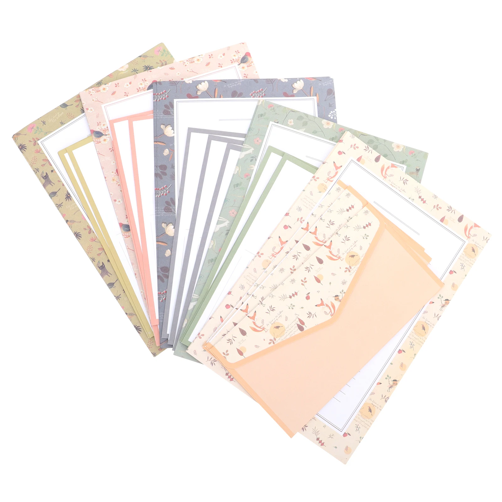 5 Sets of Flower Printing School Stationery Notepaper Set Wedding Invitation Love Writing Letterhead School Supplies New 2025