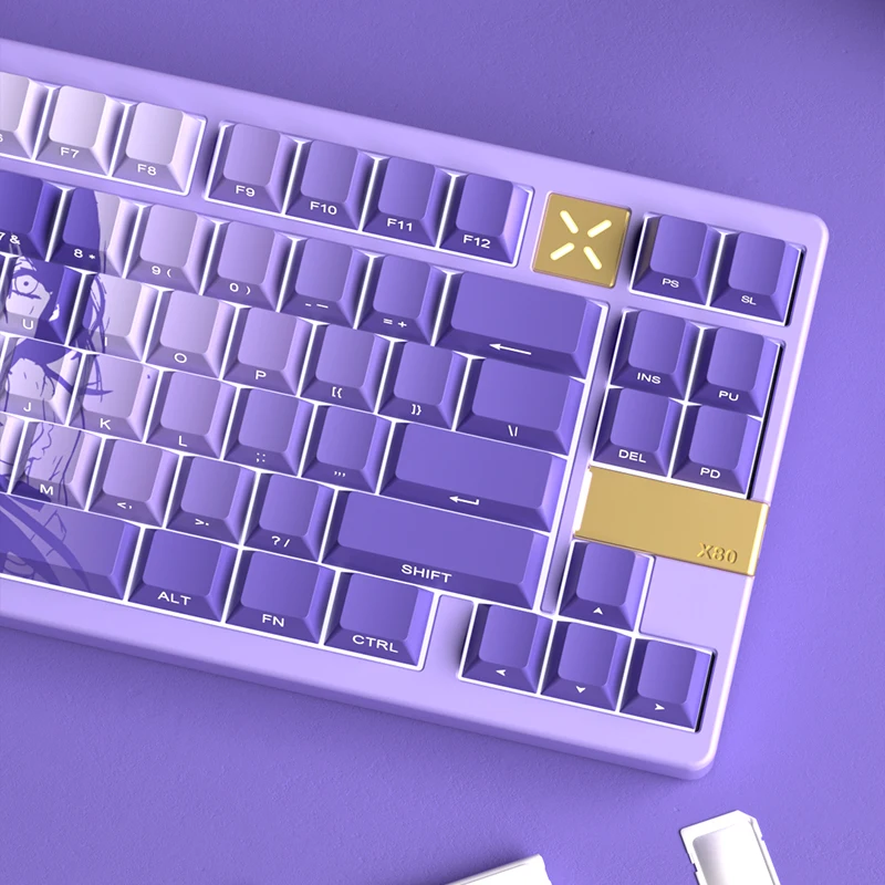 Petit ensemble complet de clavier à touches par sublimation PBT, transparent, gravé sur le côté, hauteur originale, 75/84/98/100