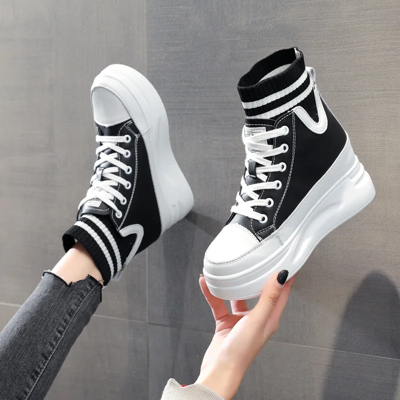 Short boots 2026 thick sole with increased height inside  high top cowhide and sponge sole women's shoes