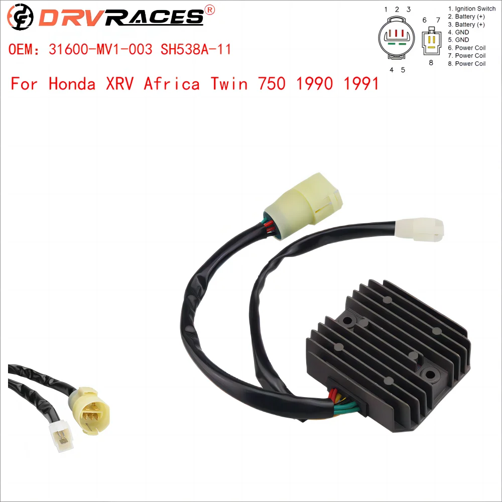 Rectificador regulador de voltaje de motocicleta para Honda XRV750 Africa Twin 1990 1991 31600-MV1-003 SH538A-11 Reemplazo Pietcard 1431