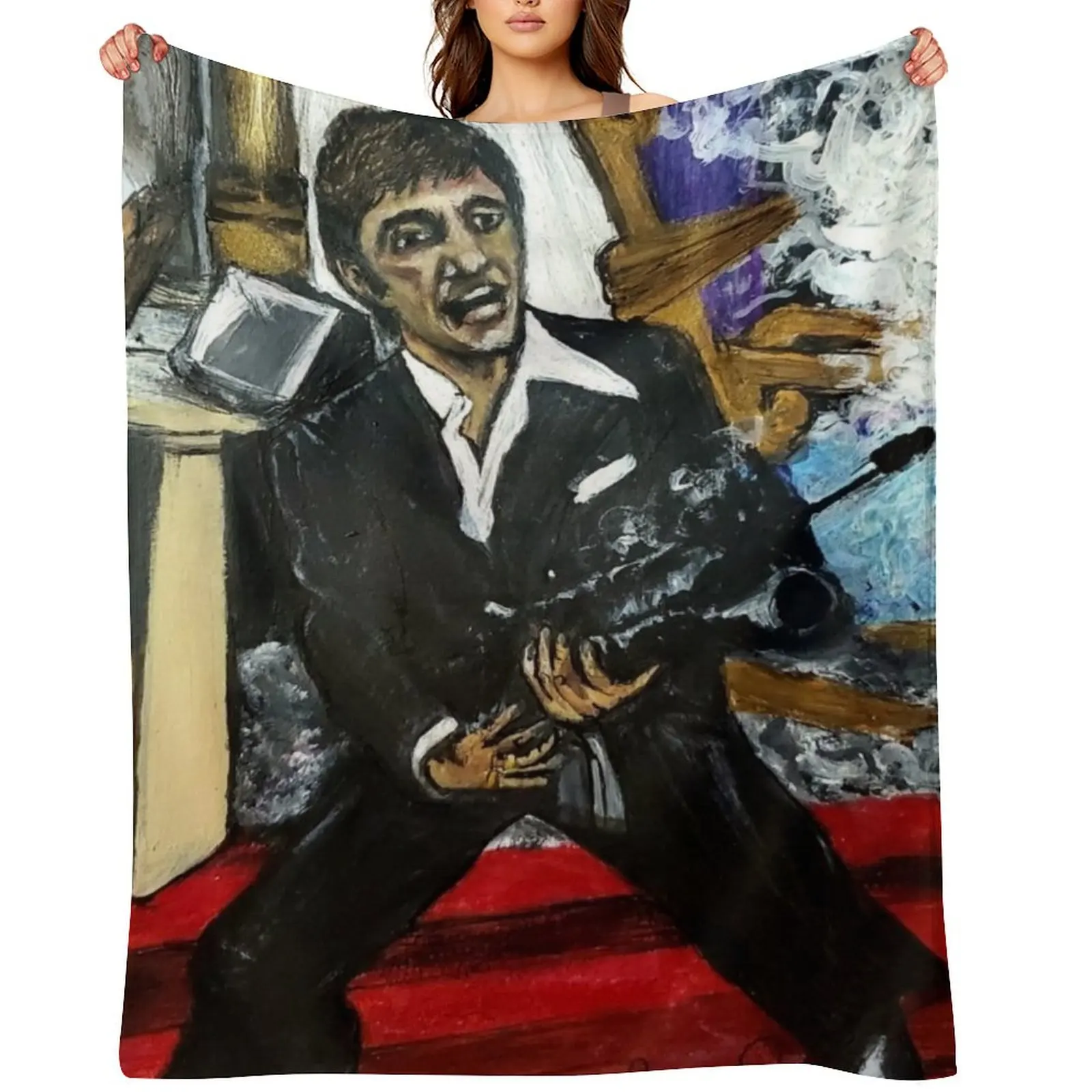 

Say Hello to My Little Friend Throw Blanket Bed linens Sofa cosplay anime Custom Blankets