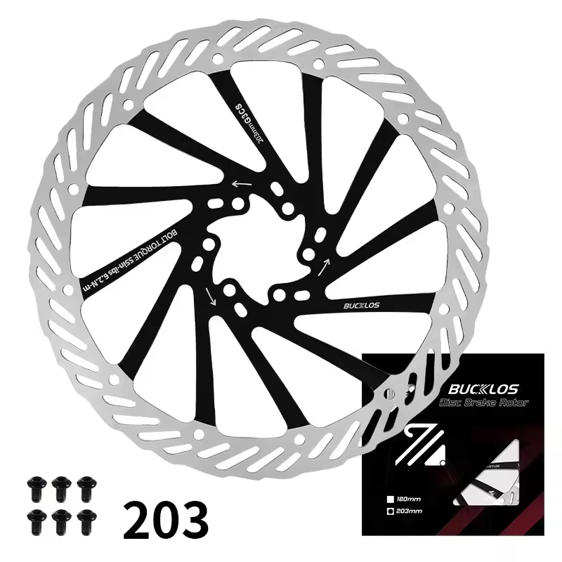 BUCKLOS Ultralight MTB Bike Hydraulic Disc Brake Rotor 160/180/203mm Mountain Road Racing Bicycle Brake Disc with 6 Free Bolts - Image 28