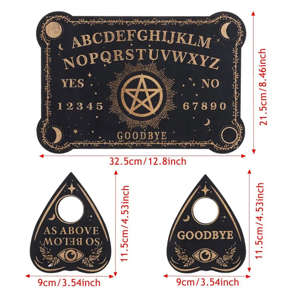 New Wooden Divination Pendulum Board Engraved Magic Board Ouija Board Metaphysical Message Witch\'s Pendulum Board Kit