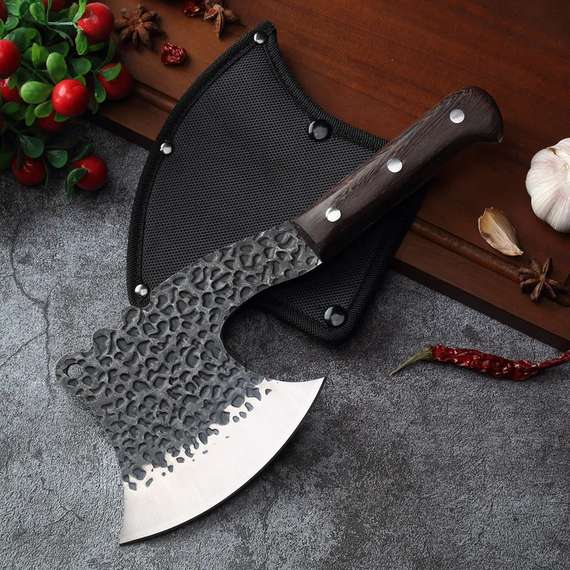 Forging hammer Cleaver Stranded axe knife Outdoor cooking knife Kitchen meat cleaver Household slicing knife Chopping knife