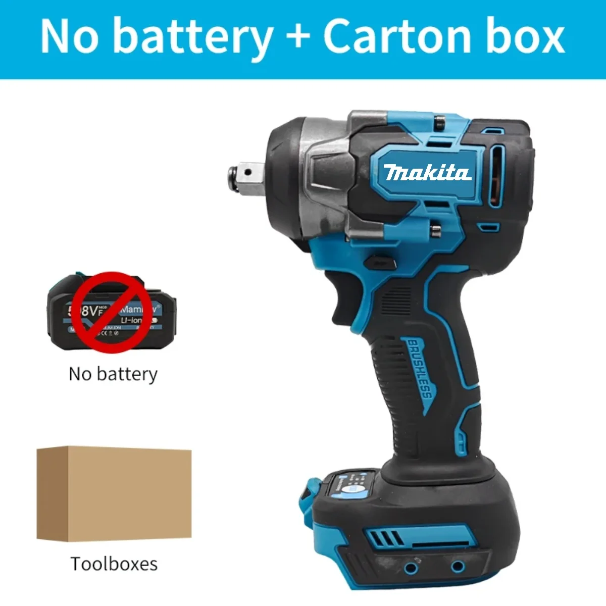 Makita 800Nm slagmoersleutel borstelloos draadloos 18V elektrisch gereedschap met hoog koppel voor reparatie van staalconstructies en grote apparatuur