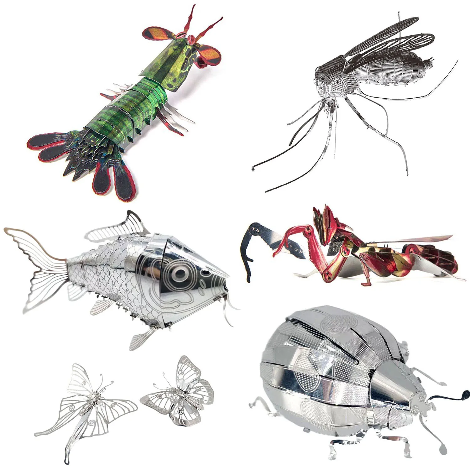 

DIY мини 3D металлическая головоломка насекомое богомол креветка бабочка божья коровка орхидея богомола головоломка модель 14+ коллекционные игрушки пазлы для взрослых