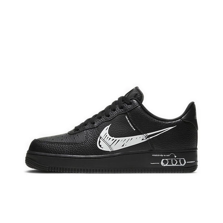 Nike Air Force 1 Skateboard Shoes Men's Low Top Black White CW7581-001