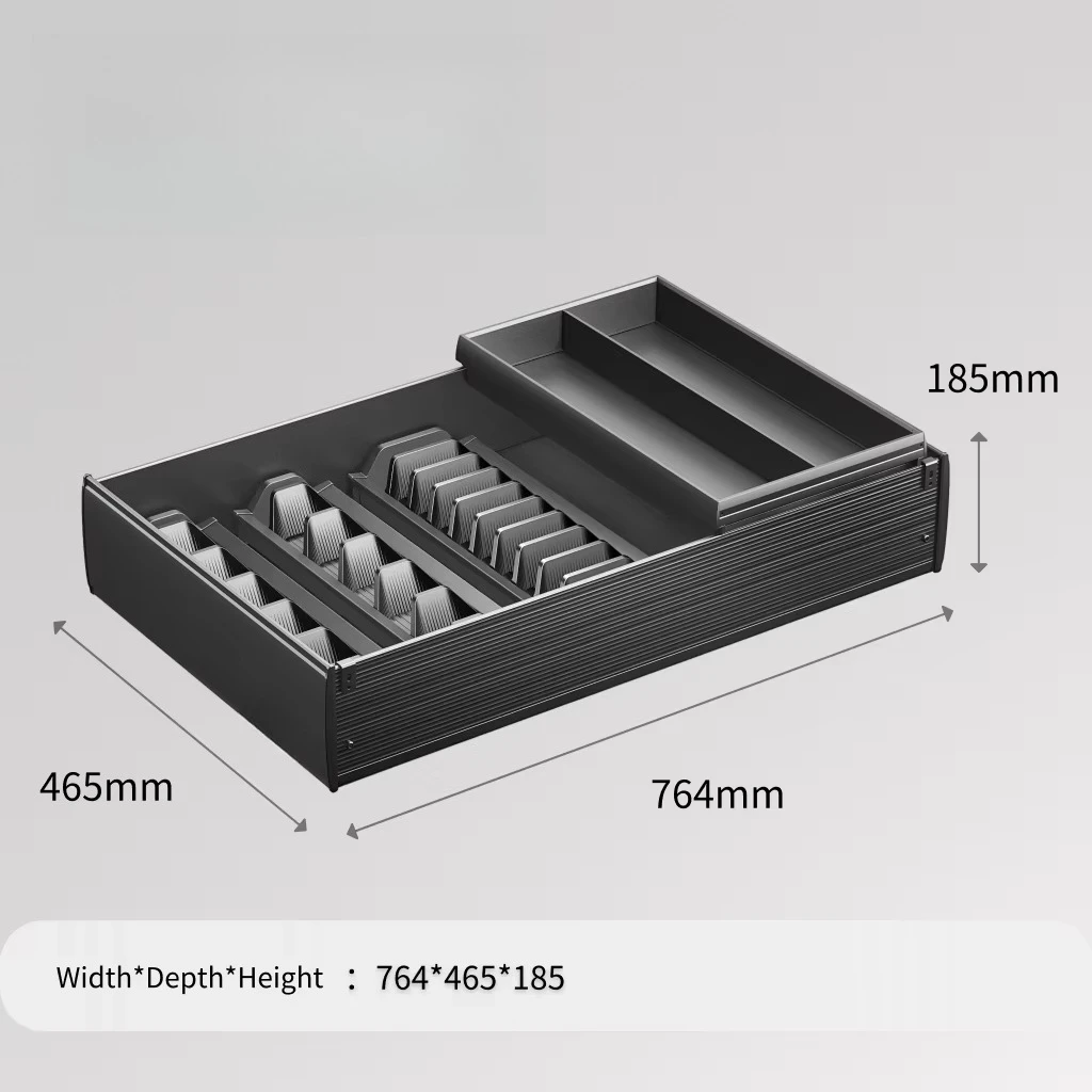 Square waterproof kitchen utensils storage storage adjustable dish bowl pull rack cabinet drawer basket drawer