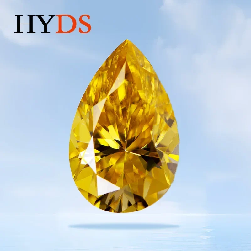 

Moissanite Lemon Yellow Color VVS1 Pear Cut GRA Certificate Charms for Fashion Jewelry Beads DIY Making Pendant Rings Materials