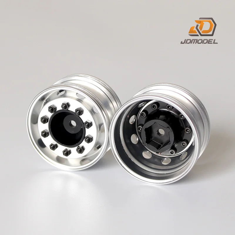 

JDM-5 trailer hub metal wheel drum trailer hub front wide wheel 1: 14 For Tamiya Lesu For Scania Man Actros Volvo Car Parts