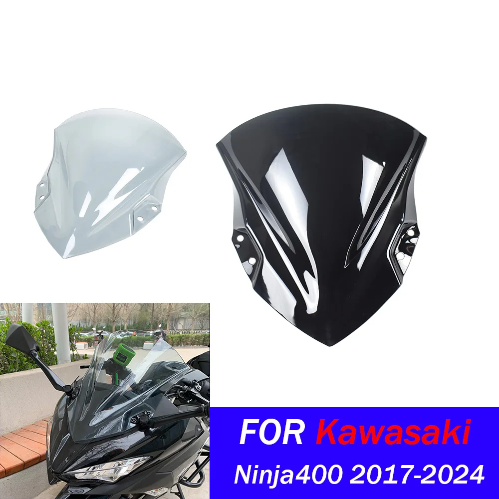 

Лобовое стекло мотоцикла для Kawasaki Ninja 400 2017-2020 2024, модель, дефлектор ветрового стекла мотоцикла, аксессуары