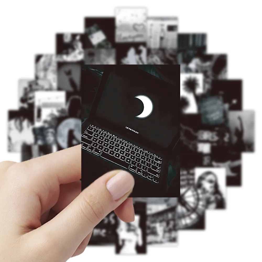Black & White Aesthetic Wall Collage Kit 50 Sheets Vintage Indie Room Decor Photo Prints Sticker Story Store - view 4