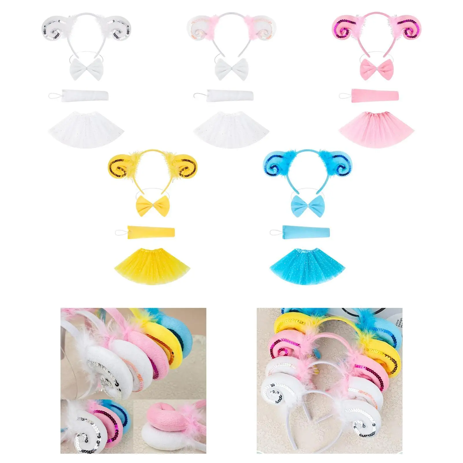 Lamskostuumset oren en staartset voor verkleedfeest carnaval verjaardag