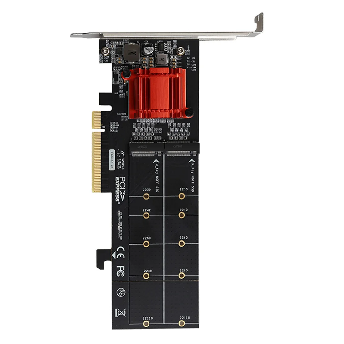 TXB122 PCIe 3.1 X8 ASM2812 to 2 Port M.2 SSD Adapter Expansion Card Dual M-key to PCIe Converter for NVMe 2230-22110 SSD
