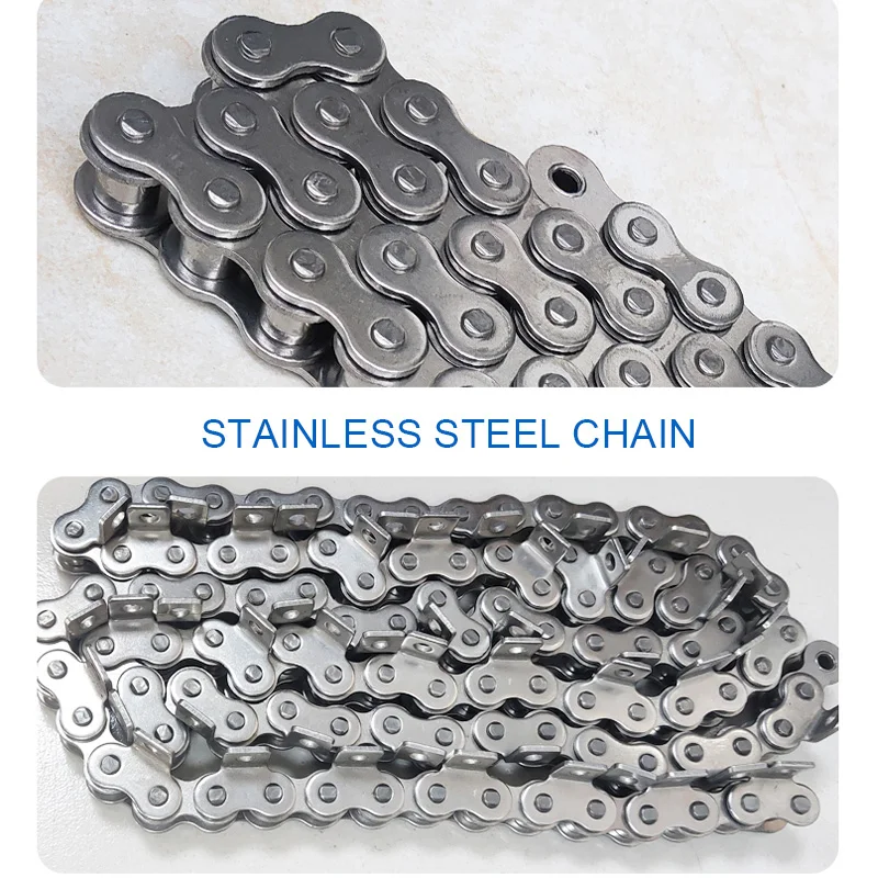 1/1.5/5Meter 04C-1 06B-1 08B-1 12A-1 201/304 Stainless Steel Chain Transmission Short Pitch Roller Chain Pitch 6.35mm-19.05mm
