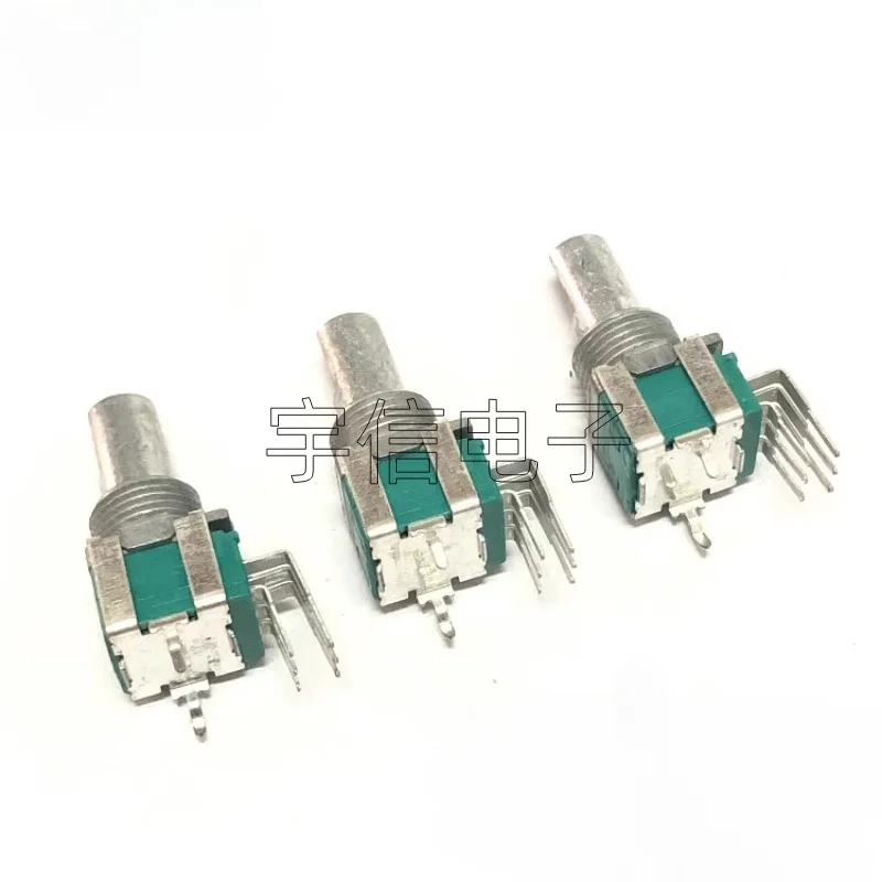 2PCS 09 Type Double Potentiometer A10K B10K C100K C250K C500K Half Shaft 15MM Mixer Amplifier Sound Volume Adjustment 6-Pin