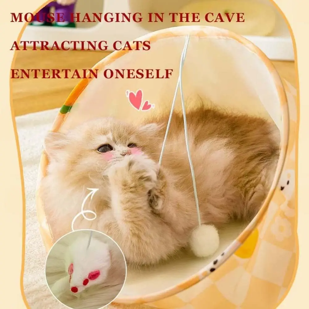 

Bite Resistant Cat Toys Drill Bag Polyester Collapsible Cat Tunnel Bag Sound Paper Exercising Hiding Training Cat Interactive