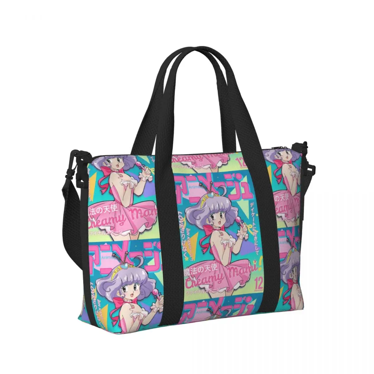 

Creamy Mami Texture Beach Travel Bag Large Capacity Tote Bags for Gym Sport Women Shopping Duffle Shoulder Bag
