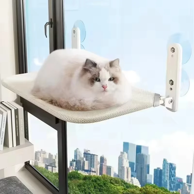 

Гамак для кошек на суперпрочных присосках для зимы и солнечных дней, подвесная кровать-качели для питомцев, съемная, моющаяся, для подоконников