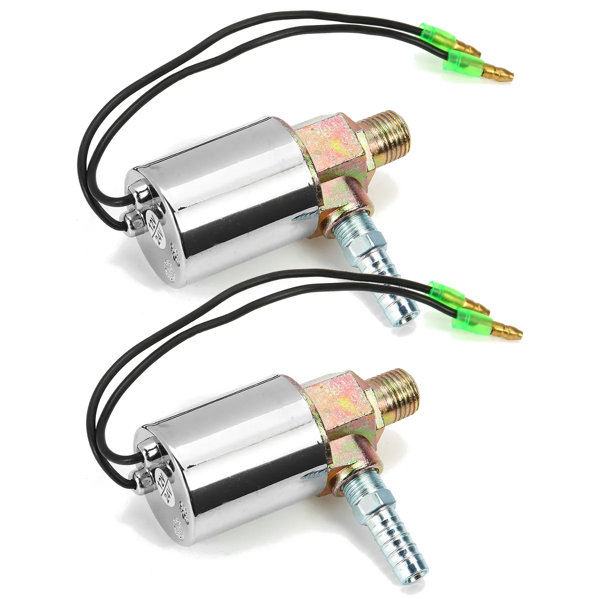 

1/2X 150PSI 1/4'' Heavy Duty Air Horn Electric Solenoid Valve Air Horns Chrome Solenoid Valve For Car Train DC12/24V-Fit 1/8 NPT