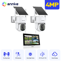 ANNKE 4MP CCTV Security System 4Ch Wireless NVR 7″ Monitor Motion Detection 2PCS Super HD Cameras Two-Way Audio IR Night Vision