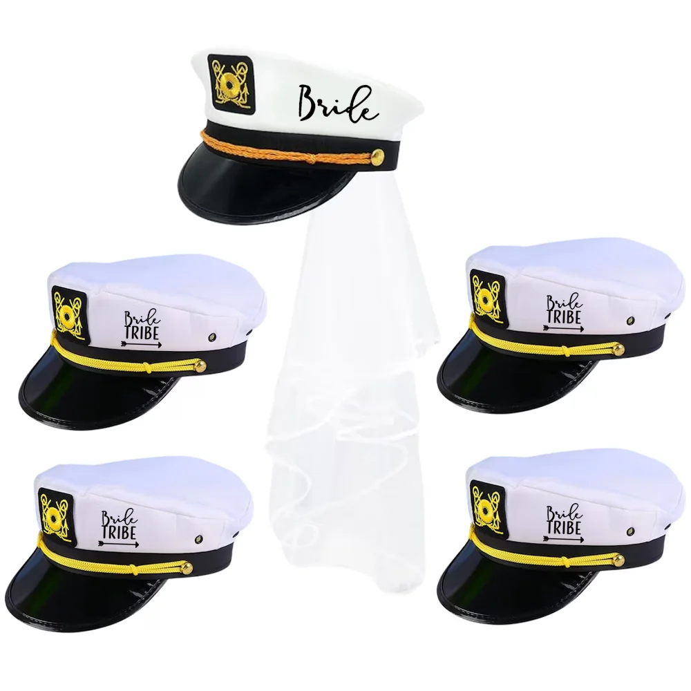 Chapeaux de capitaine nautique de mariée avec voile, pour demoiselle d'honneur, Yacht, marin, enterrement de vie de jeune fille, cadeau de fête prénuptiale, décor de lune de miel