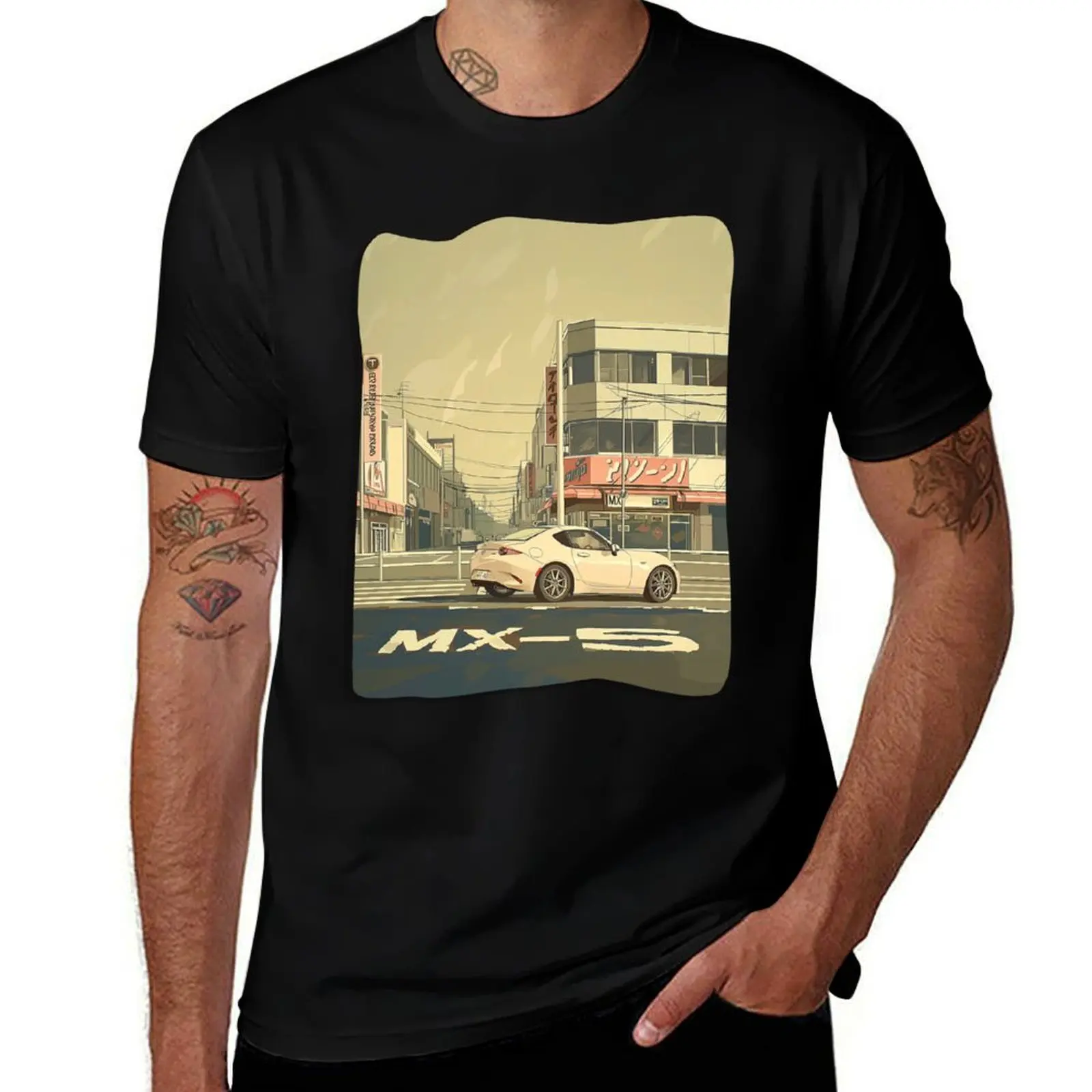 

MX-5 RF - Miata design in Japan T-Shirt Abstract Pattern Print Top