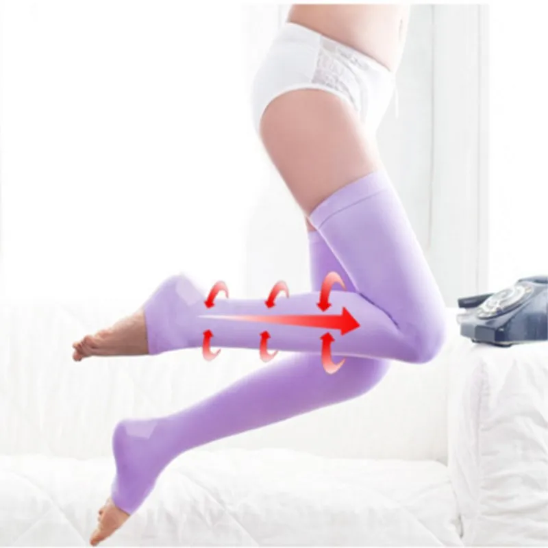 480D Open Toe Knee-High Compression Stockings Varicose Veins Treat Shaping Graduated Pressure Stockings Brace Wrap Shaping Socks