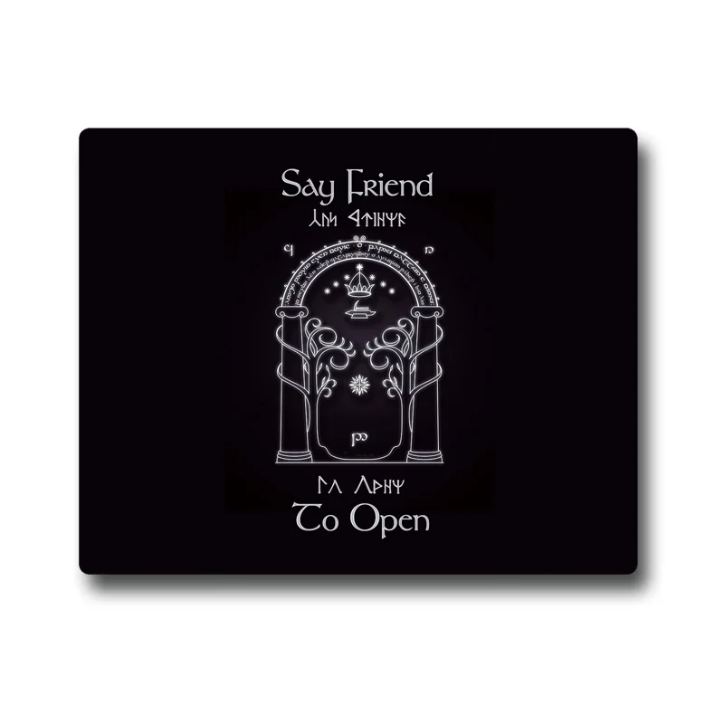 Lotrs Secret Gate of Moria friend of Dwraf Printed Anti-slip Rubber Pad Office Cup Coaster Party Favor Gifts 220x180x3mm