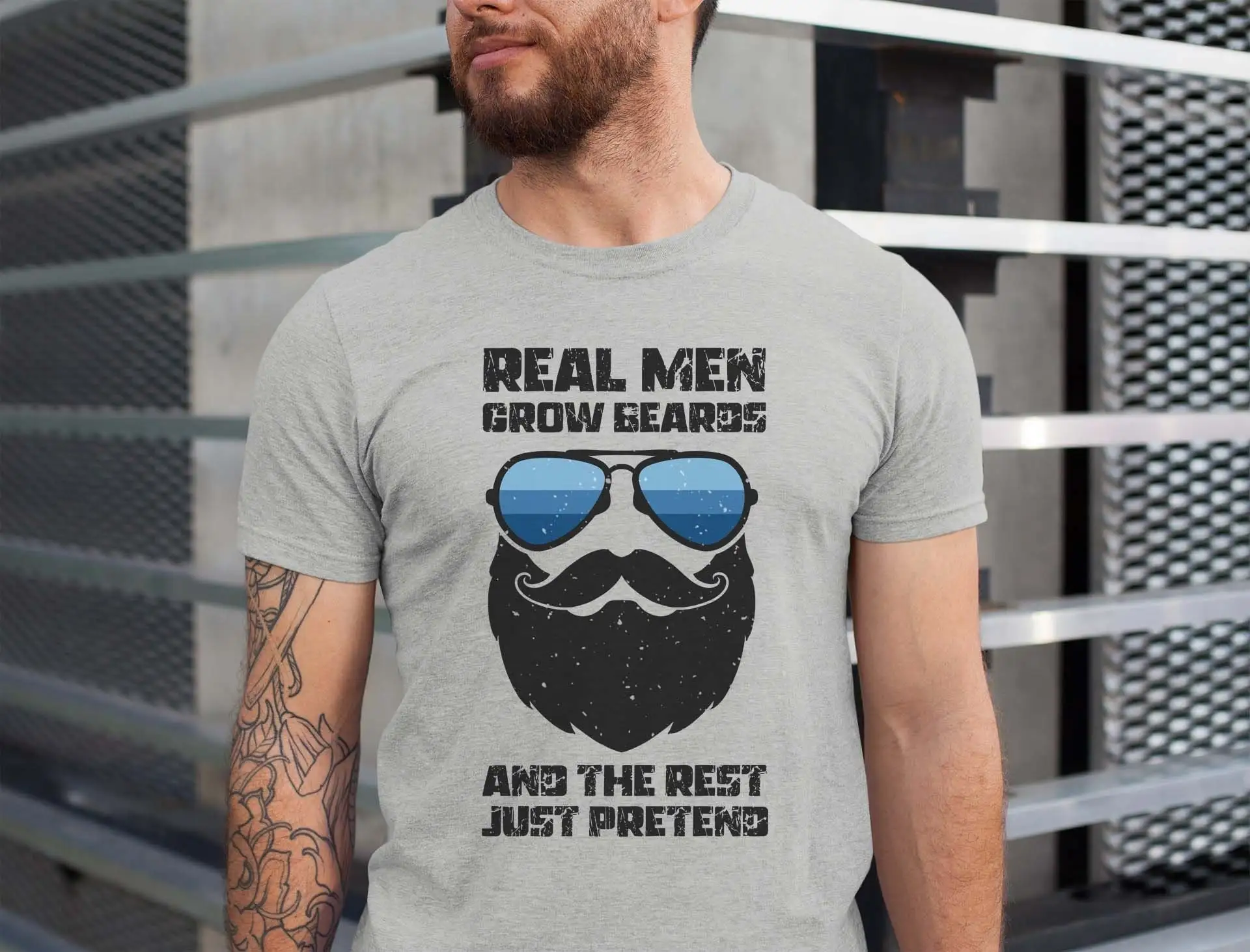 Bearded Man T Shirt For Men Funny Beards Him Birthday Husband Idea Hubby Boyfriend