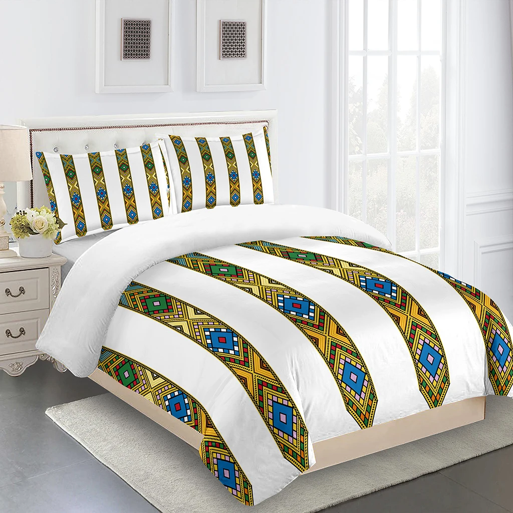 

Luxury European Bohemian Style Bed Top Three Piece Set Moroccan Style Bedding 1 Duvet Cover 2 Pillowcases