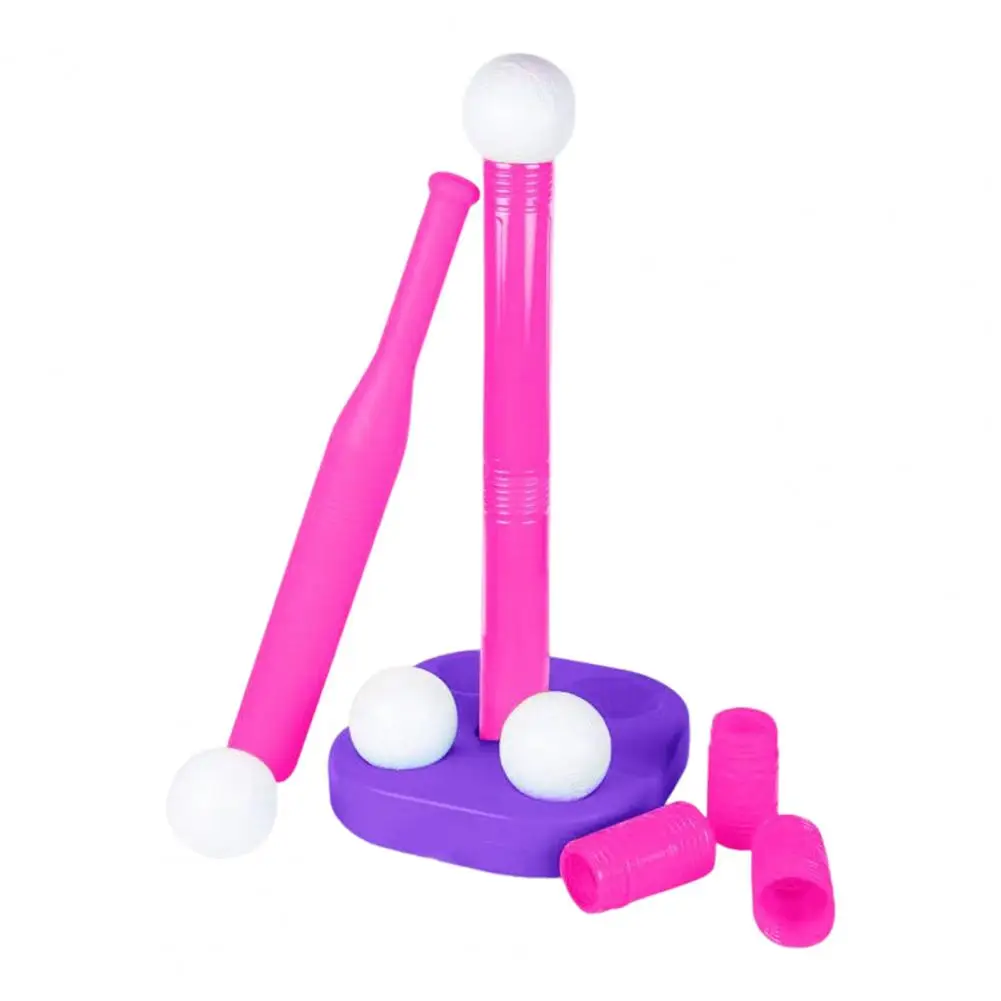 

1 Set Tee Ball Set Detachable Portable Plastic Adjustable Height Kids T-Ball Set Baseball Bat Sports toys